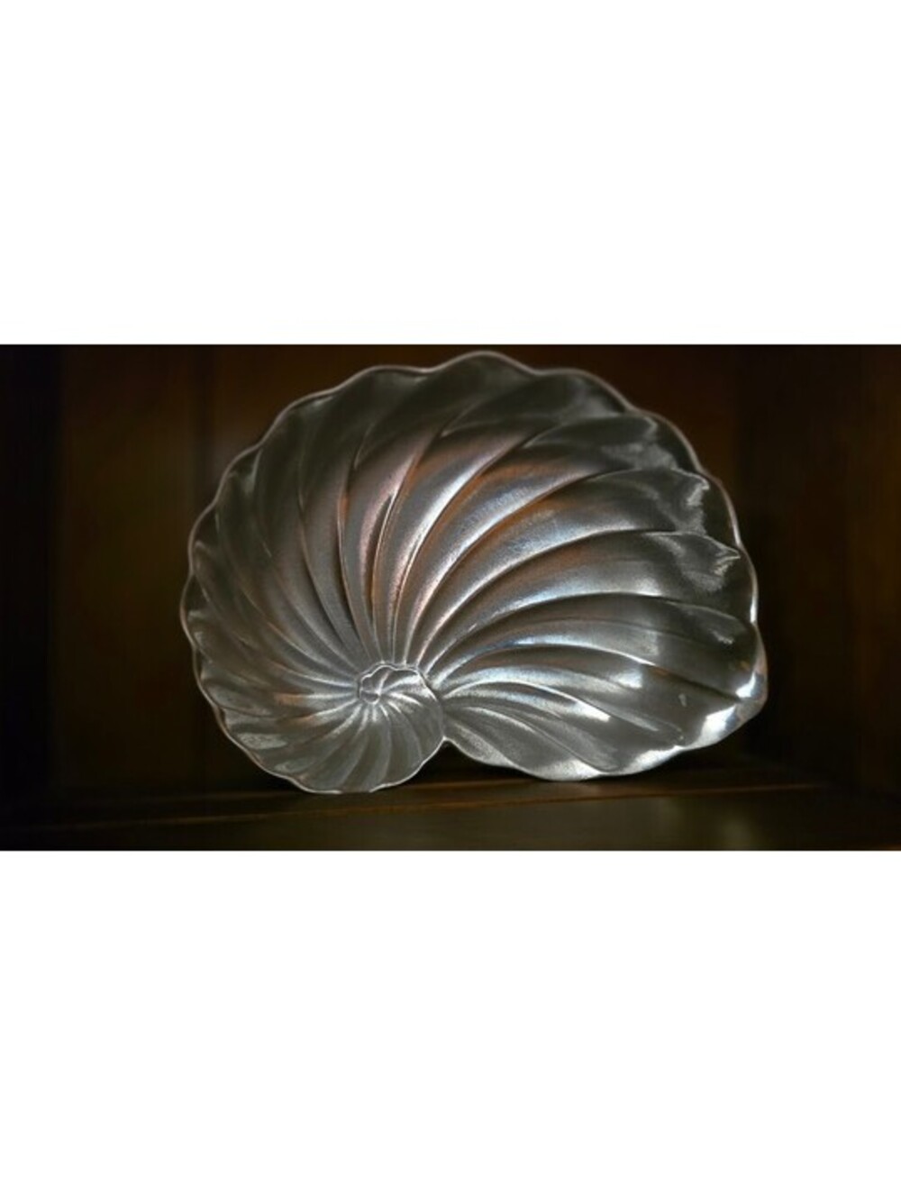 Vintage Wilton Armetale Pewter Nautilus Shell Serving Dish